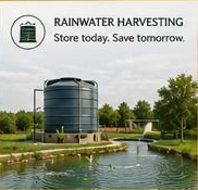 Rainwater harvesting system at Cighu Agro Farm